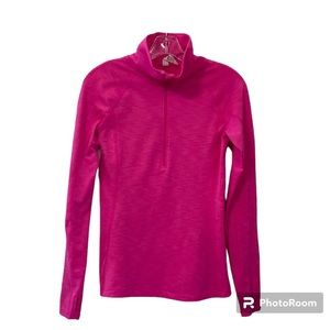Under Armour Hot Pink Half Zip Long Sleeve Pullover Top With Thumbholes …